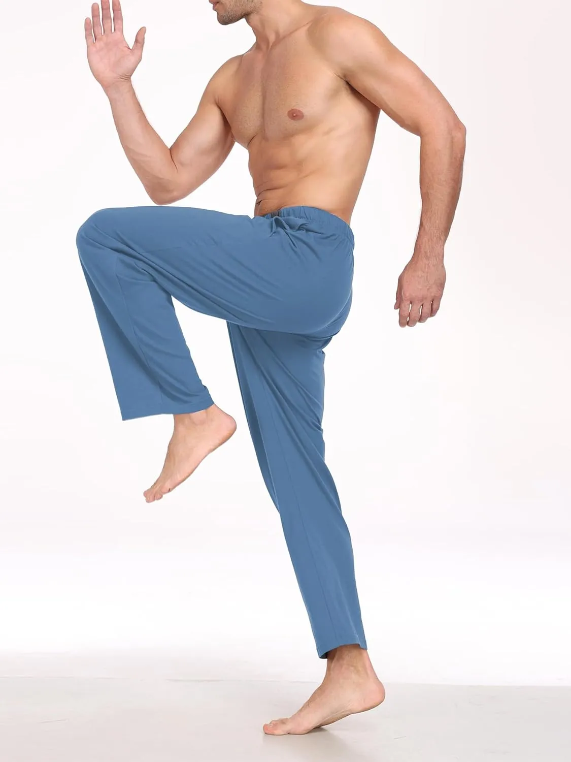 EA'S SECRET Men's 100% Cotton Pajama Bottoms Stretch Waist Soft Drawstring Sleep Lounge Pj Pants with Pockets
