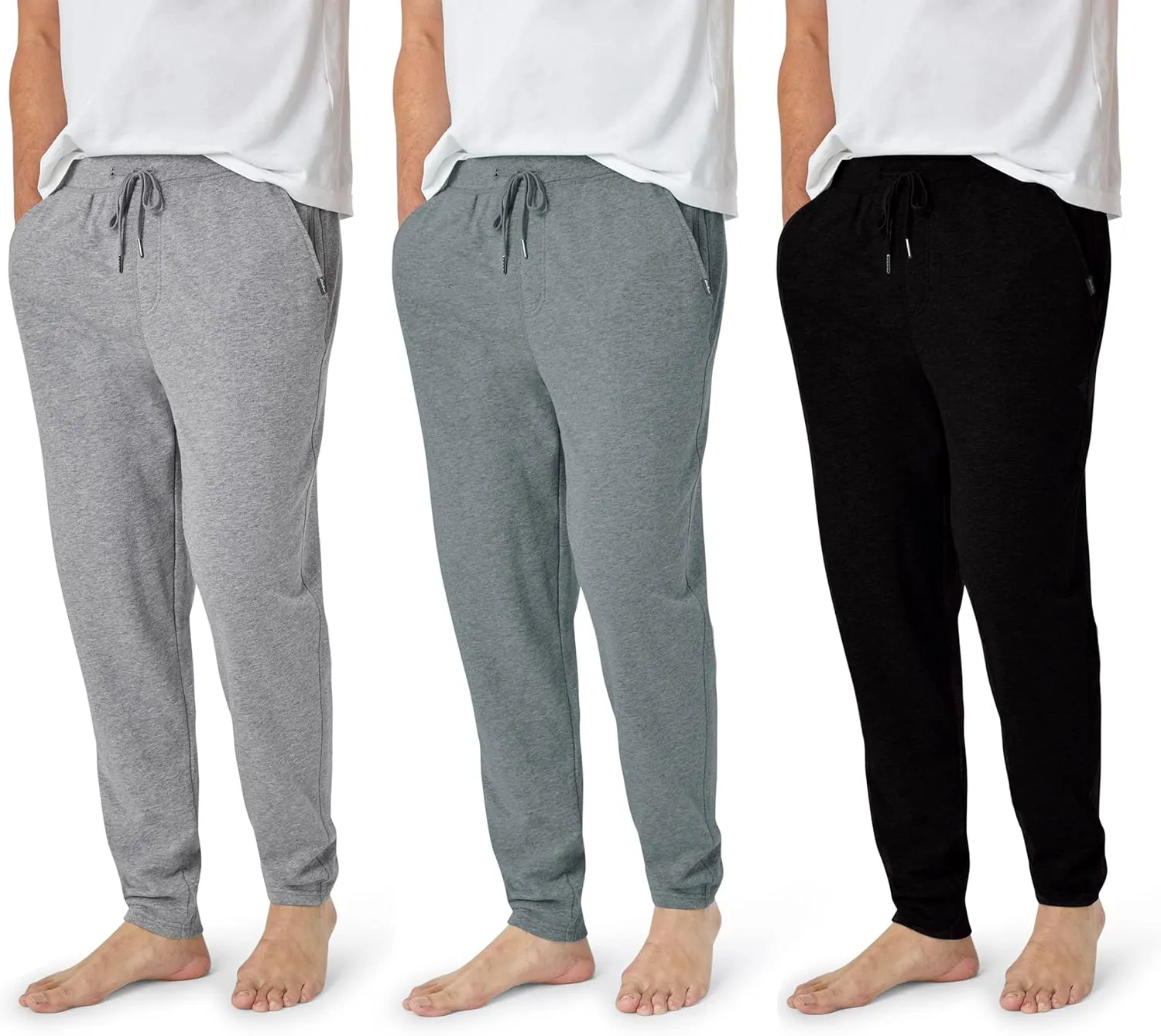 Eddie Bauer 3Pk Mens Pajama Pants - Cotton Knit Mens Lounge Pants with Pockets | Jogger Sleep Pants for Men