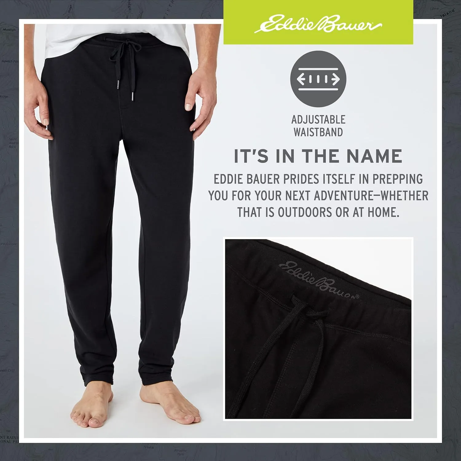 Eddie Bauer 3Pk Mens Pajama Pants - Cotton Knit Mens Lounge Pants with Pockets | Jogger Sleep Pants for Men