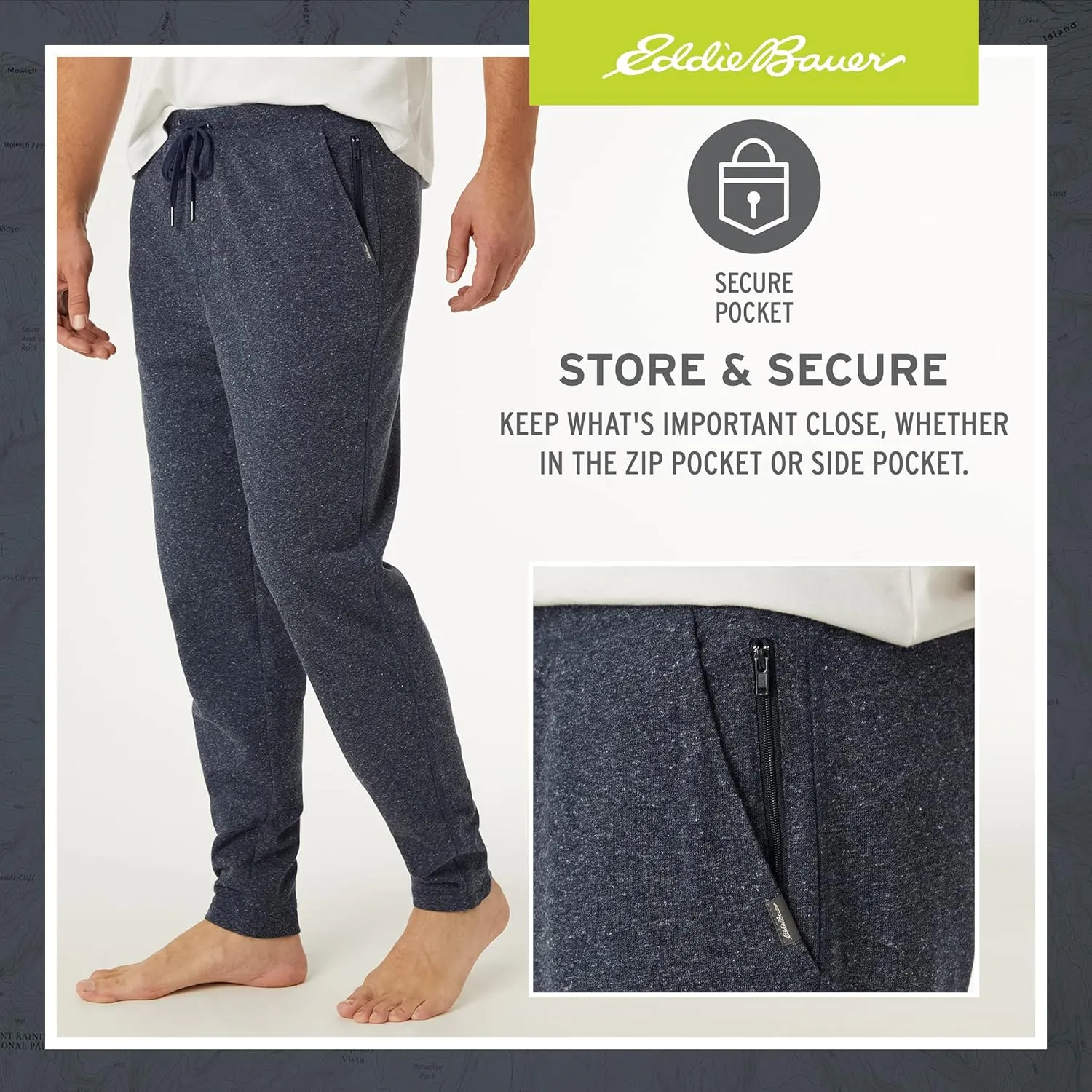 Eddie Bauer 3Pk Mens Pajama Pants - Cotton Knit Mens Lounge Pants with Pockets | Jogger Sleep Pants for Men