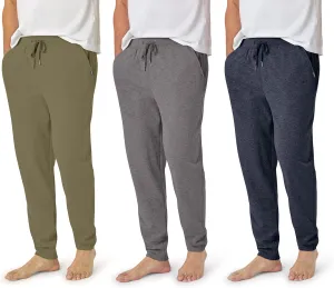 Eddie Bauer 3Pk Mens Pajama Pants - Cotton Knit Mens Lounge Pants with Pockets | Jogger Sleep Pants for Men