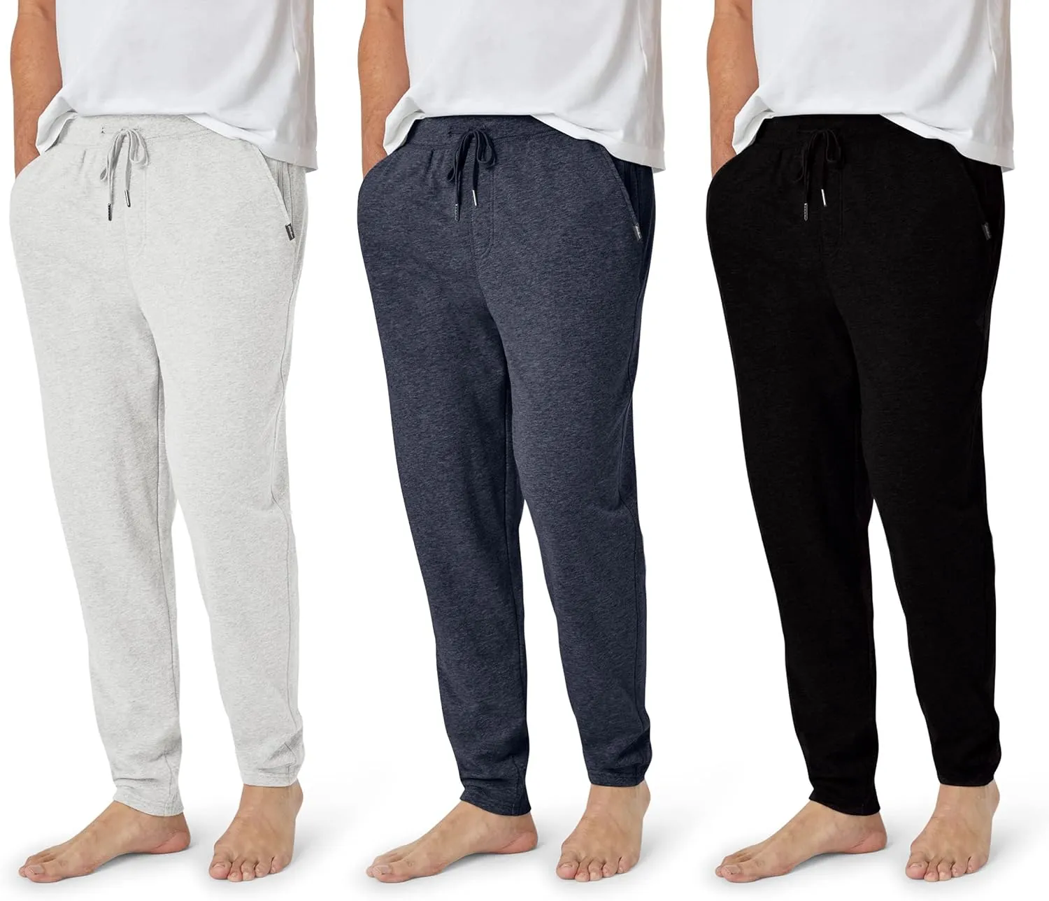 Eddie Bauer 3Pk Mens Pajama Pants - Cotton Knit Mens Lounge Pants with Pockets | Jogger Sleep Pants for Men