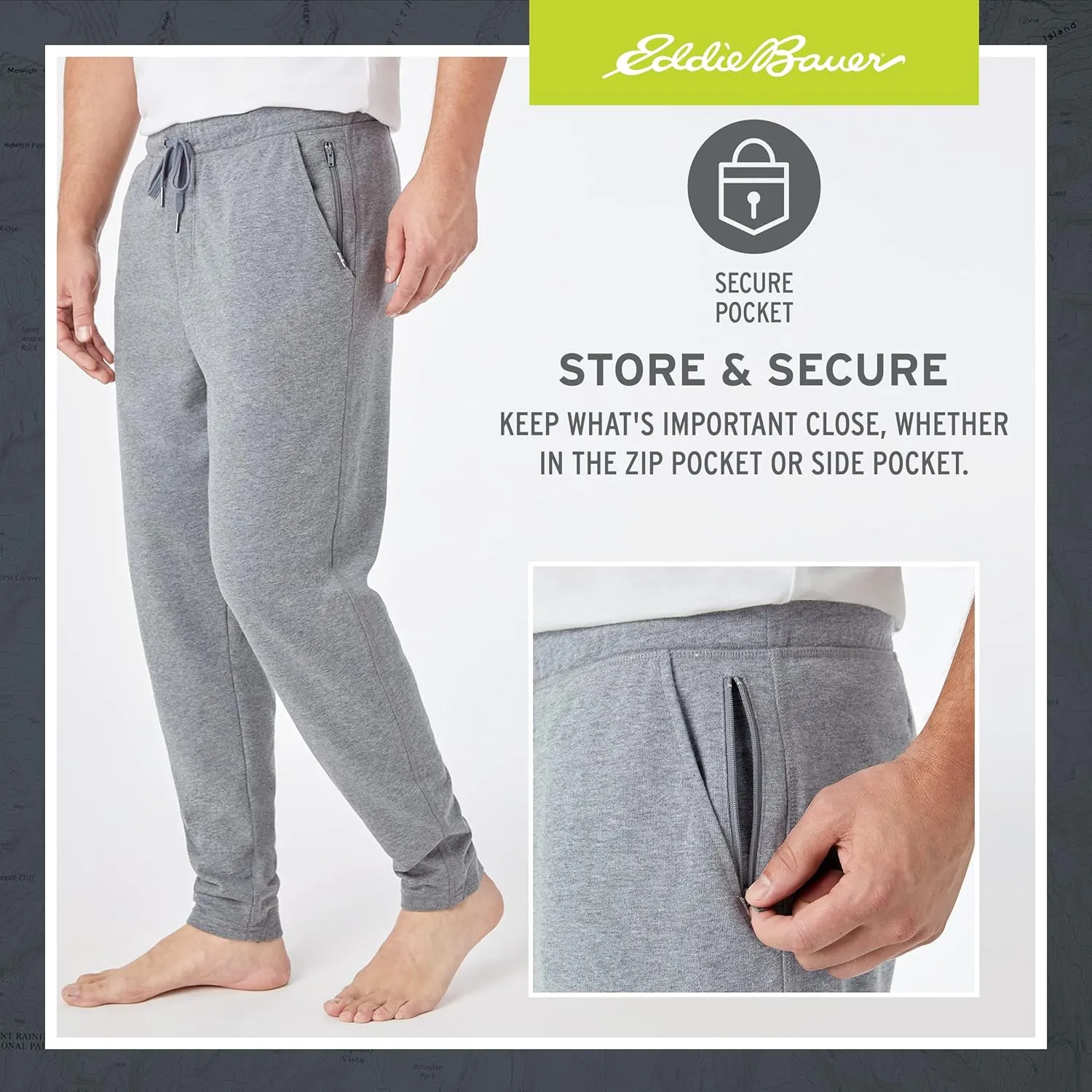 Eddie Bauer 3Pk Mens Pajama Pants - Cotton Knit Mens Lounge Pants with Pockets | Jogger Sleep Pants for Men