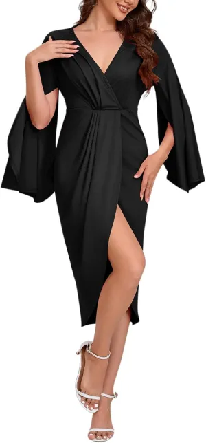 Elegant Dresses for Women Classy Loose Flowy Swing Sleeve Tie Waist Semi Formal Dress Wedding Guest Elegant Swimsuit Coverup