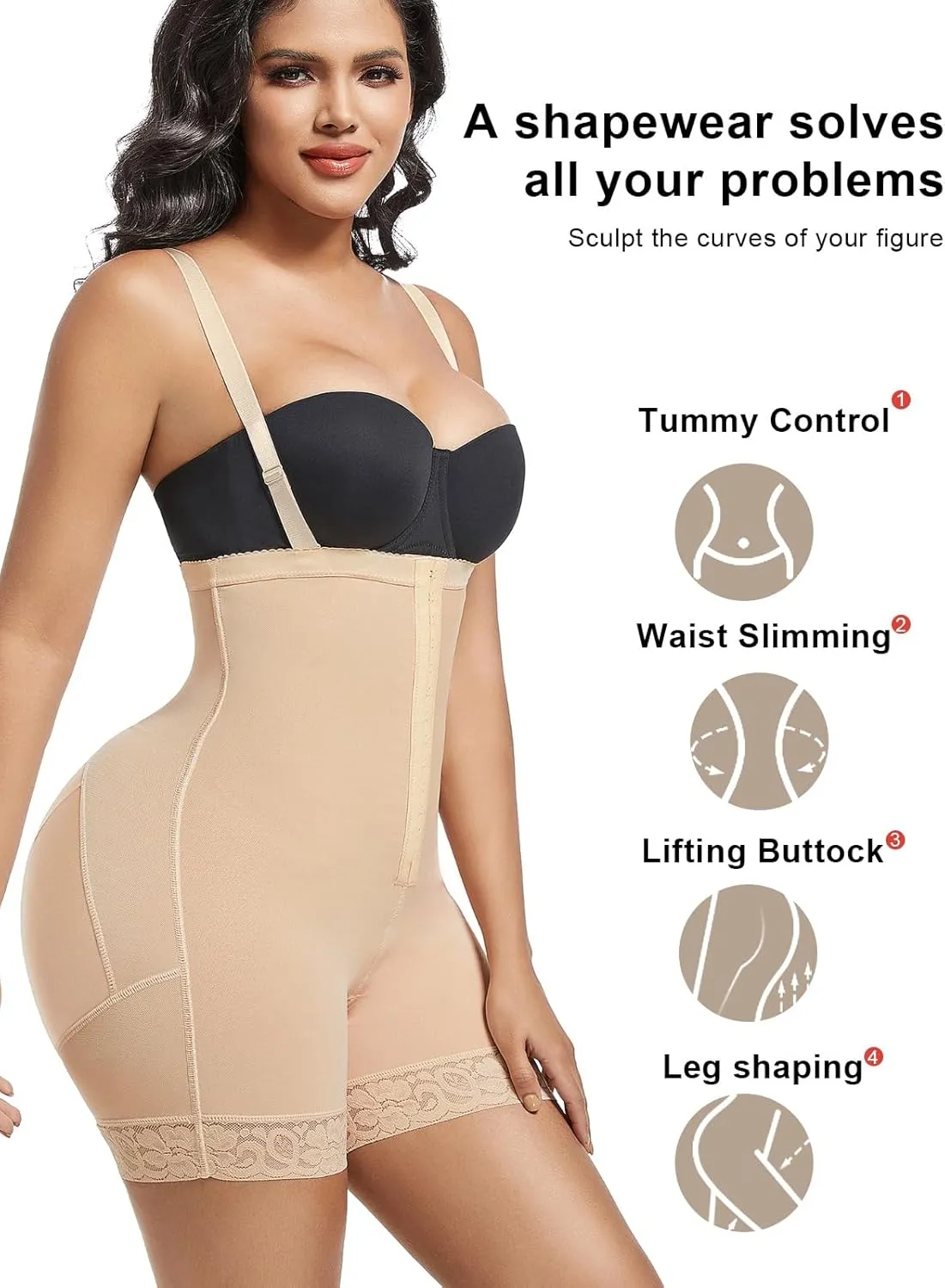 Fajas Colombians Shapewear Tummy Control Post Surgery Compression Garment Waist Shaping Hip Lifter for Women
