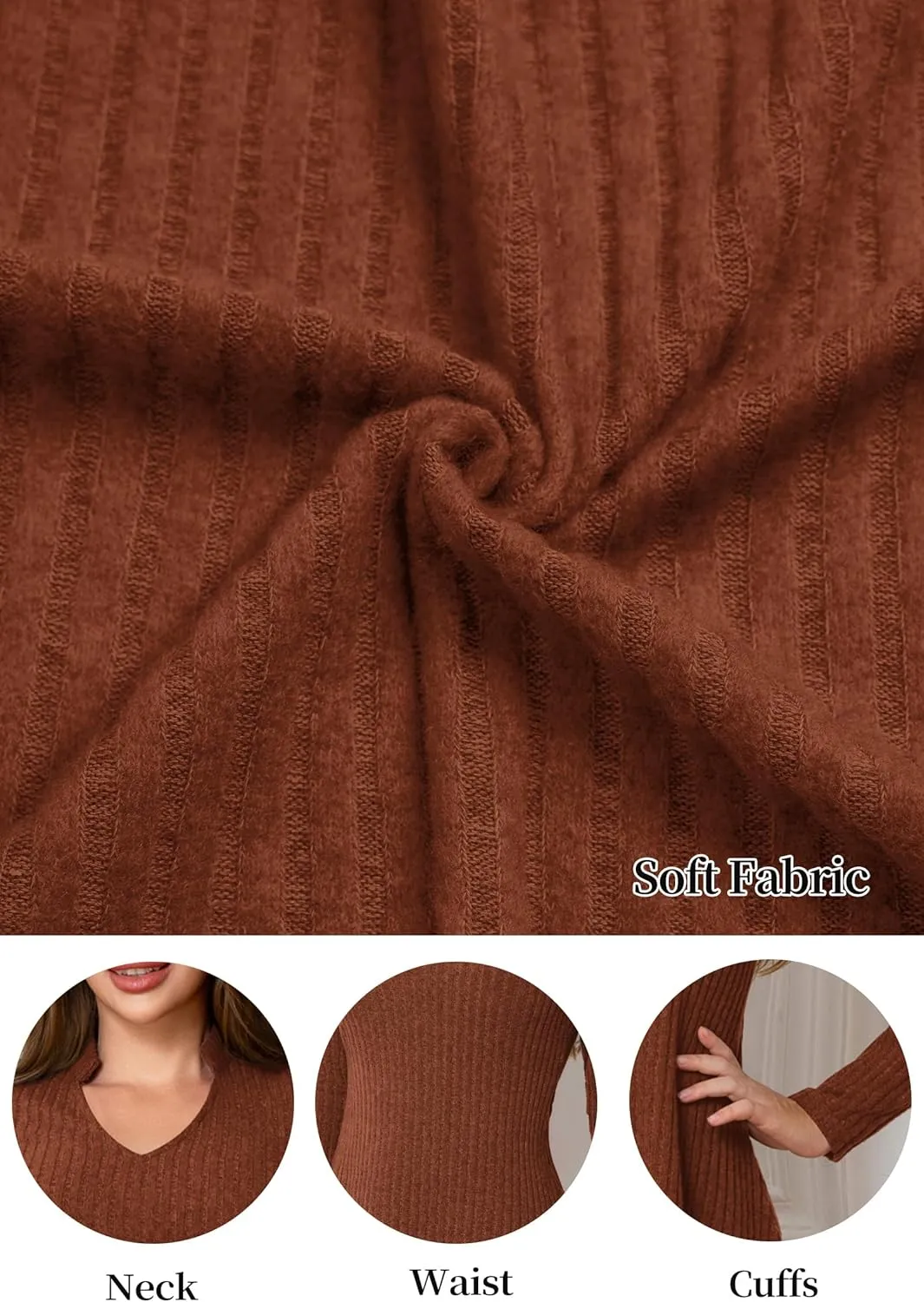 Fall Dresses for Women Long Sleeve V Neck Casual A Line Short Tunic Sweater Dress