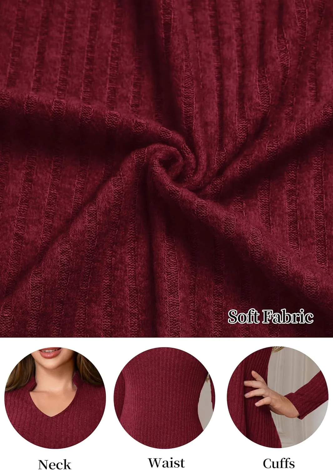 Fall Dresses for Women Long Sleeve V Neck Casual A Line Short Tunic Sweater Dress