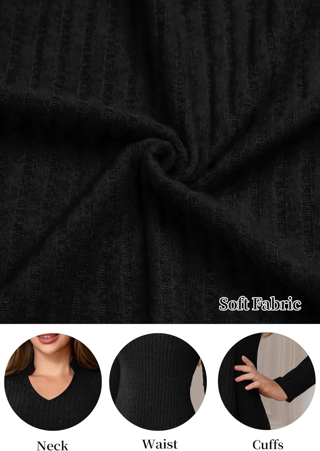 Fall Dresses for Women Long Sleeve V Neck Casual A Line Short Tunic Sweater Dress