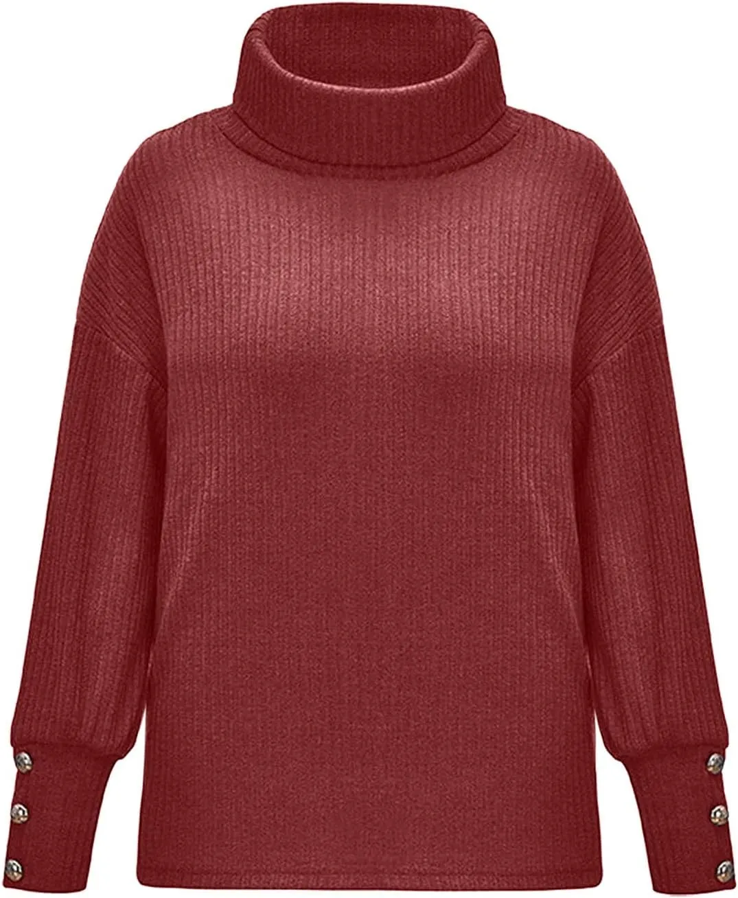 Fall Sweaters for Women 2023 Pullover Turtleneck Sweater Oversized Chunky Knit Sweater Long Sleeve Jumper Tops