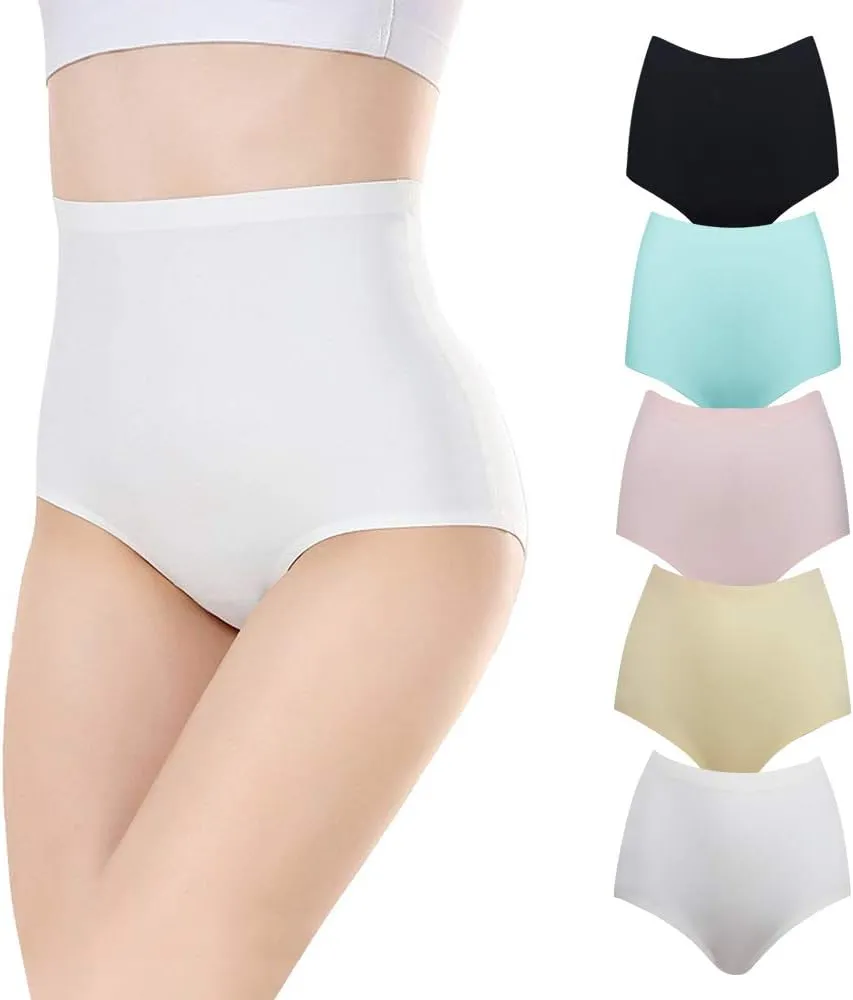 FallSweet No Show High Waist Briefs Underwear for Women Seamless Panties Multi Pack