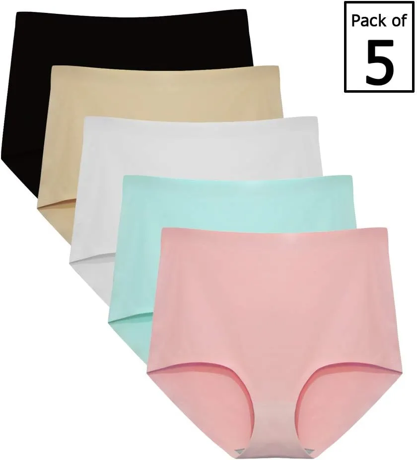 FallSweet No Show High Waist Briefs Underwear for Women Seamless Panties Multi Pack