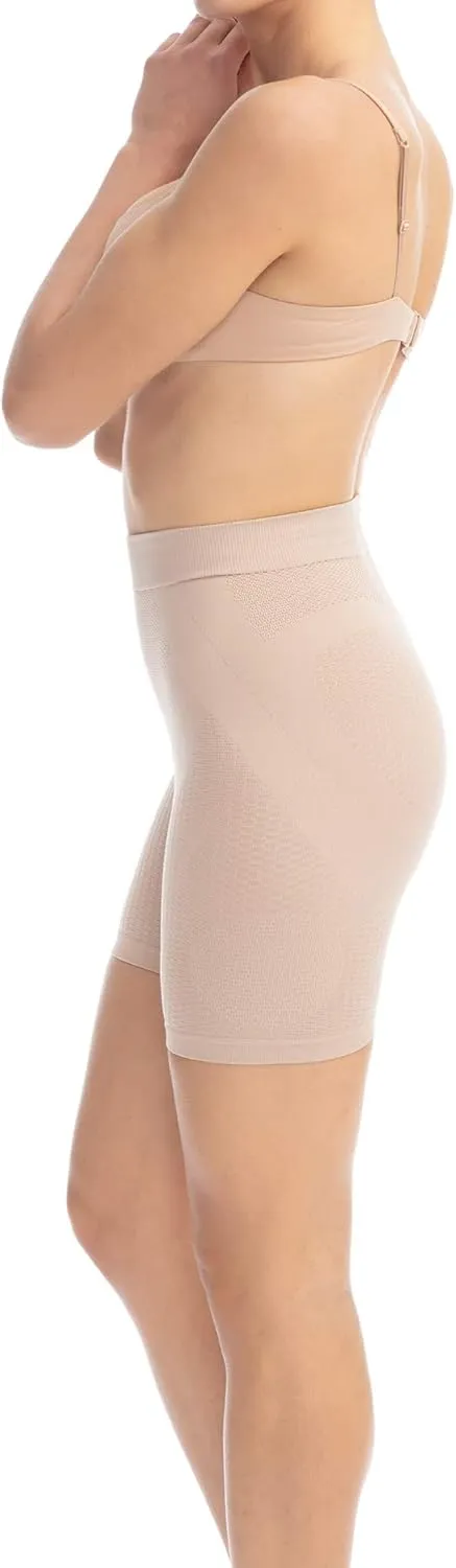 Farmacell Mid Thigh Shorts for Women Made in Italy - Seamless Tummy Control Shapewear Push-Up Anti-Cellulite - 302