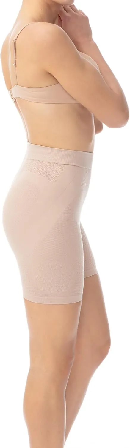 Farmacell Mid Thigh Shorts for Women Made in Italy - Seamless Tummy Control Shapewear Push-Up Anti-Cellulite - 302