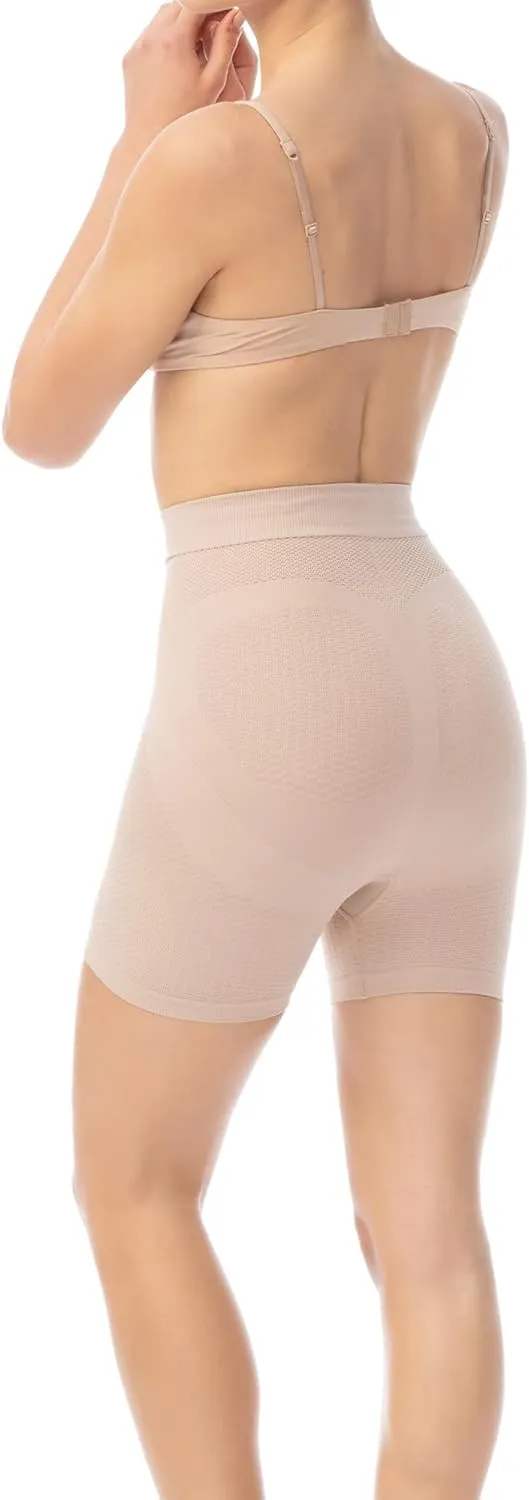 Farmacell Mid Thigh Shorts for Women Made in Italy - Seamless Tummy Control Shapewear Push-Up Anti-Cellulite - 302