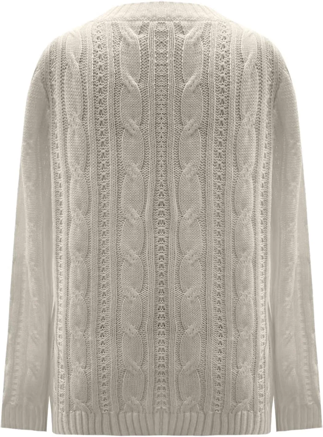 Fashion Cable Knit Sweaters for Women Oversized Stretchy Crew Neck Pullover Casual Solid Color Long Sleeve Sweater