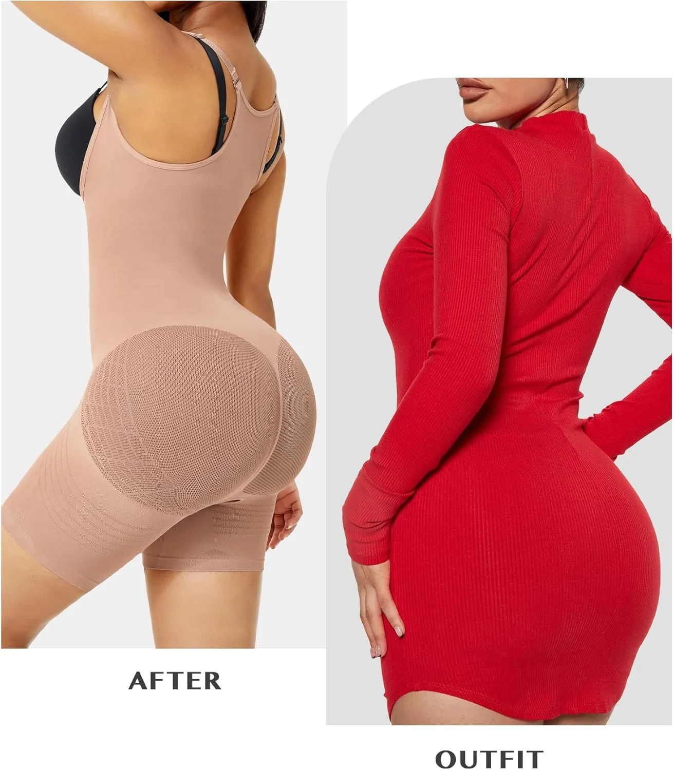 FeelinGirl Shapewear for Women Tummy Control Butt Lifting Colombianas Seamless Bodysuit High Back Full Body Shaper