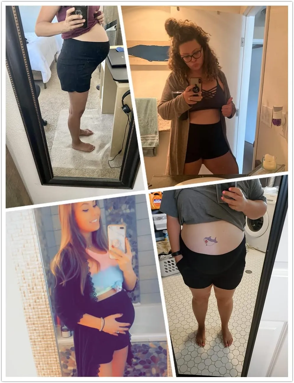 fitglam Women's Maternity Shorts Over Belly Pregnancy Lounge Workout Running Pajama Sleep Shorts with Pockets