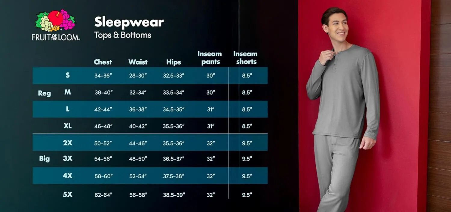 Fruit of the Loom Men's Jersey Knit Jogger Sleep Pant (1 and 2 Packs)