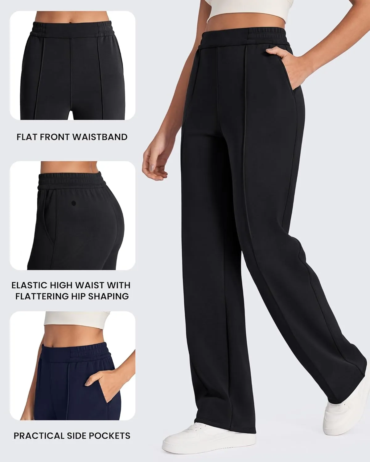 G4Free Smoofit Modal Soft Women Wide Leg Sweatpants with Pockets Yoga Pants Casual Lounge Trousers Petite/Regular/Tall