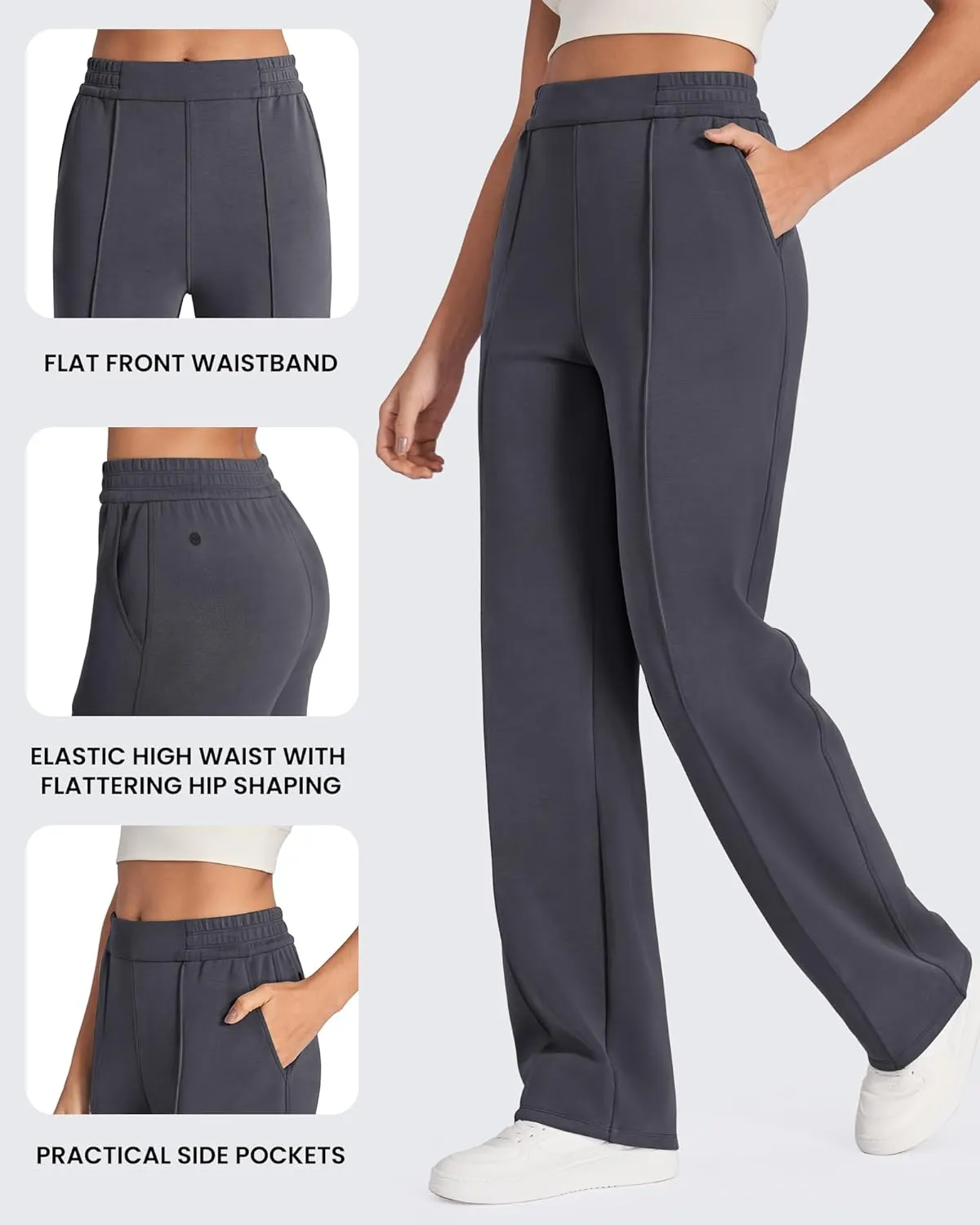 G4Free Smoofit Modal Soft Women Wide Leg Sweatpants with Pockets Yoga Pants Casual Lounge Trousers Petite/Regular/Tall