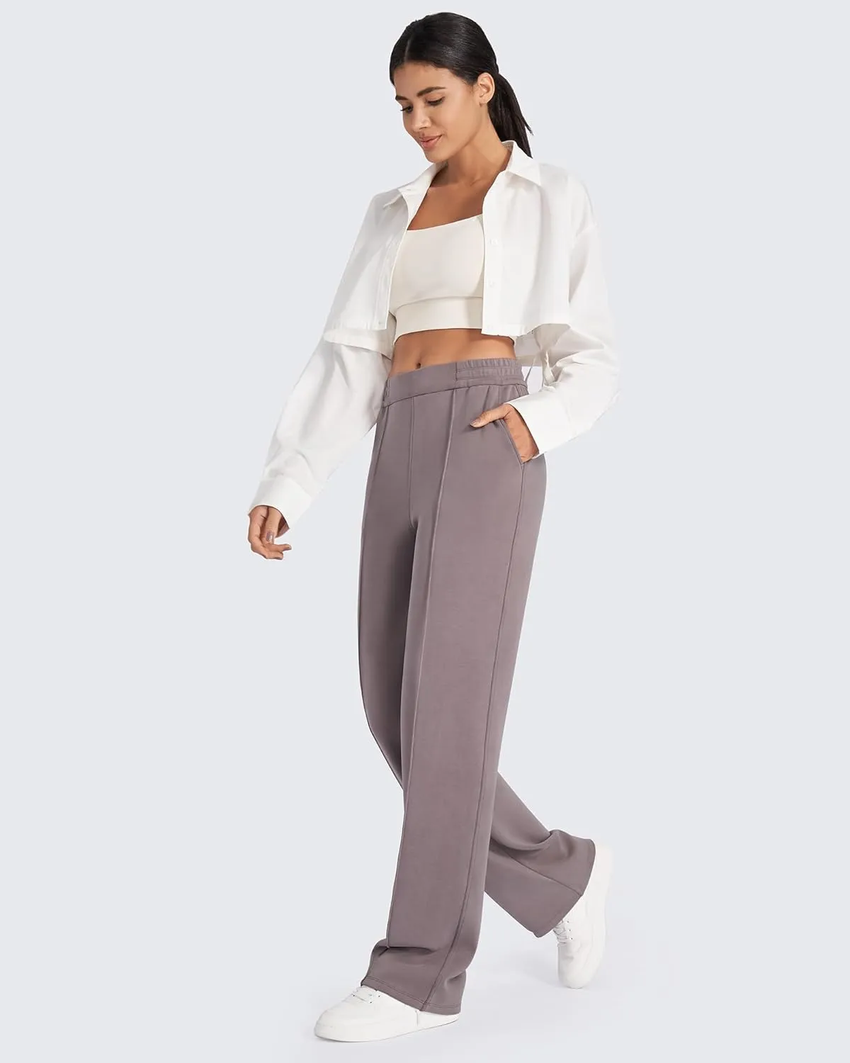 G4Free Smoofit Modal Soft Women Wide Leg Sweatpants with Pockets Yoga Pants Casual Lounge Trousers Petite/Regular/Tall