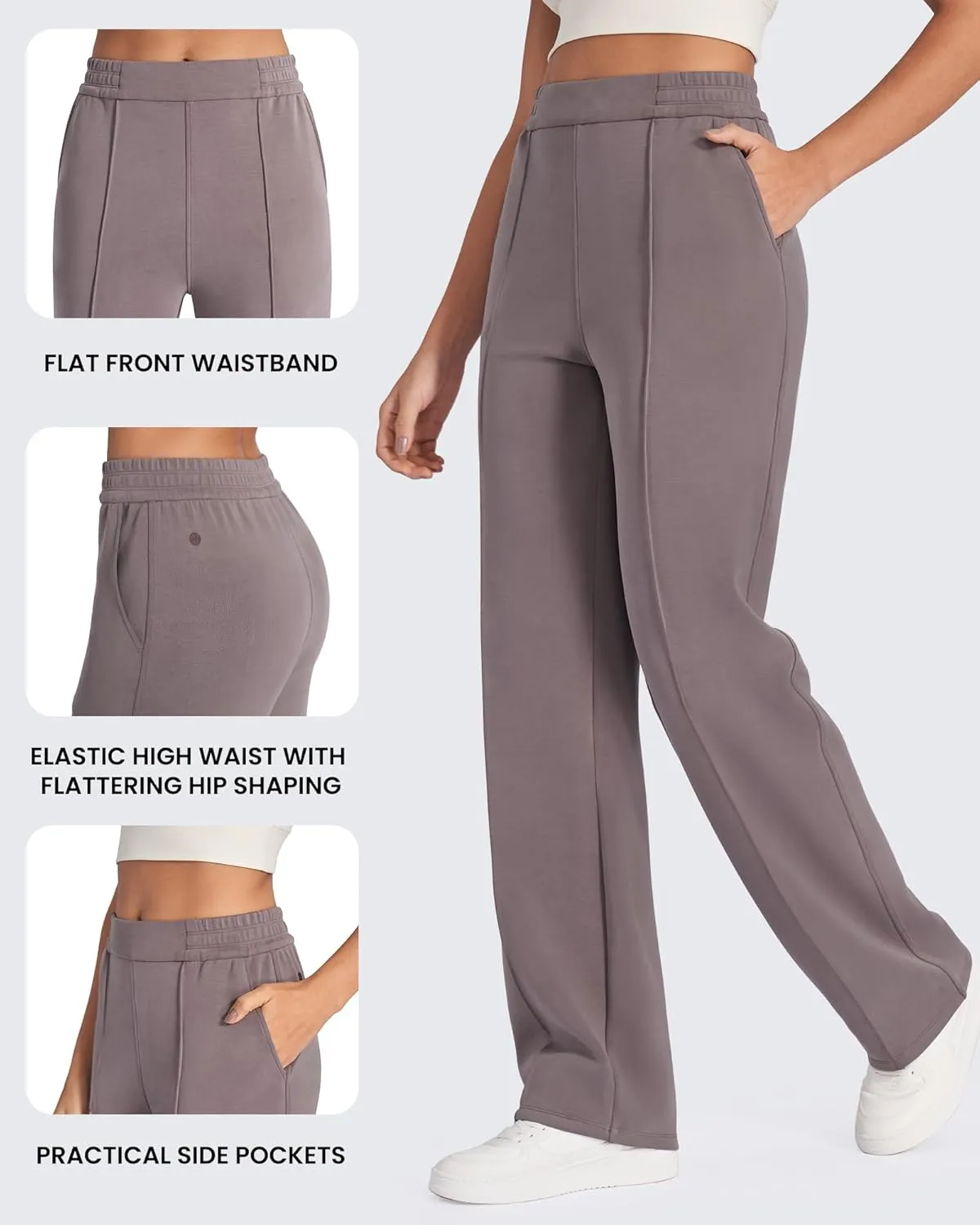 G4Free Smoofit Modal Soft Women Wide Leg Sweatpants with Pockets Yoga Pants Casual Lounge Trousers Petite/Regular/Tall