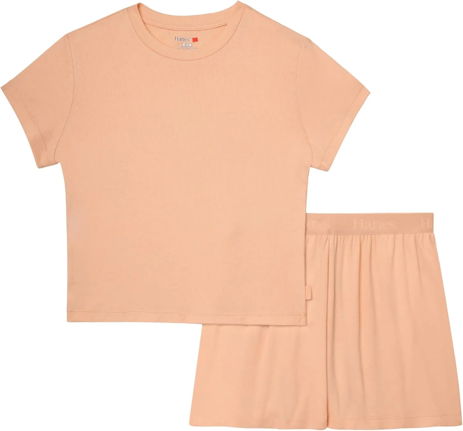 Hanes Women's Originals 2-Piece Lounge, Comfywear Supersoft Baby Doll Tee & Sleep Shorts Loungewear Set