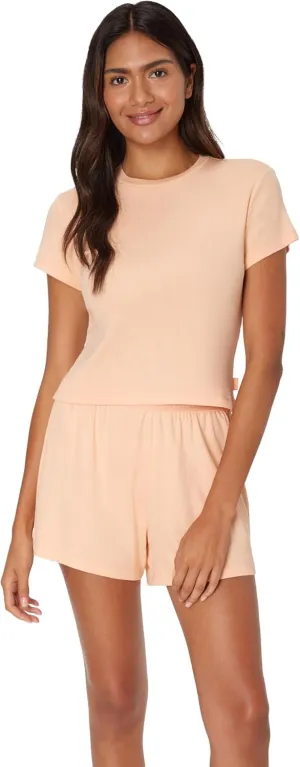 Hanes Women's Originals 2-Piece Lounge, Comfywear Supersoft Baby Doll Tee & Sleep Shorts Loungewear Set