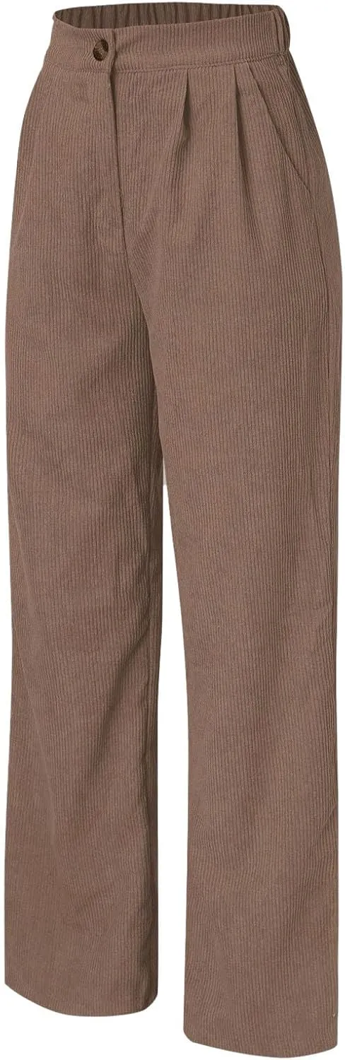 High Waist Cord Wide Leg Pants Straight Trousers Women Big Size Corduroy Pants Casual for Women