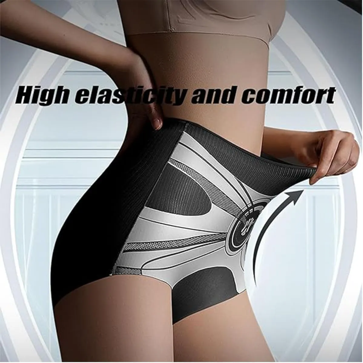 High Waist Seamless Ice Silk Shaping Pants, Ice Silk Butt Lifting Shapewear Brief for Women