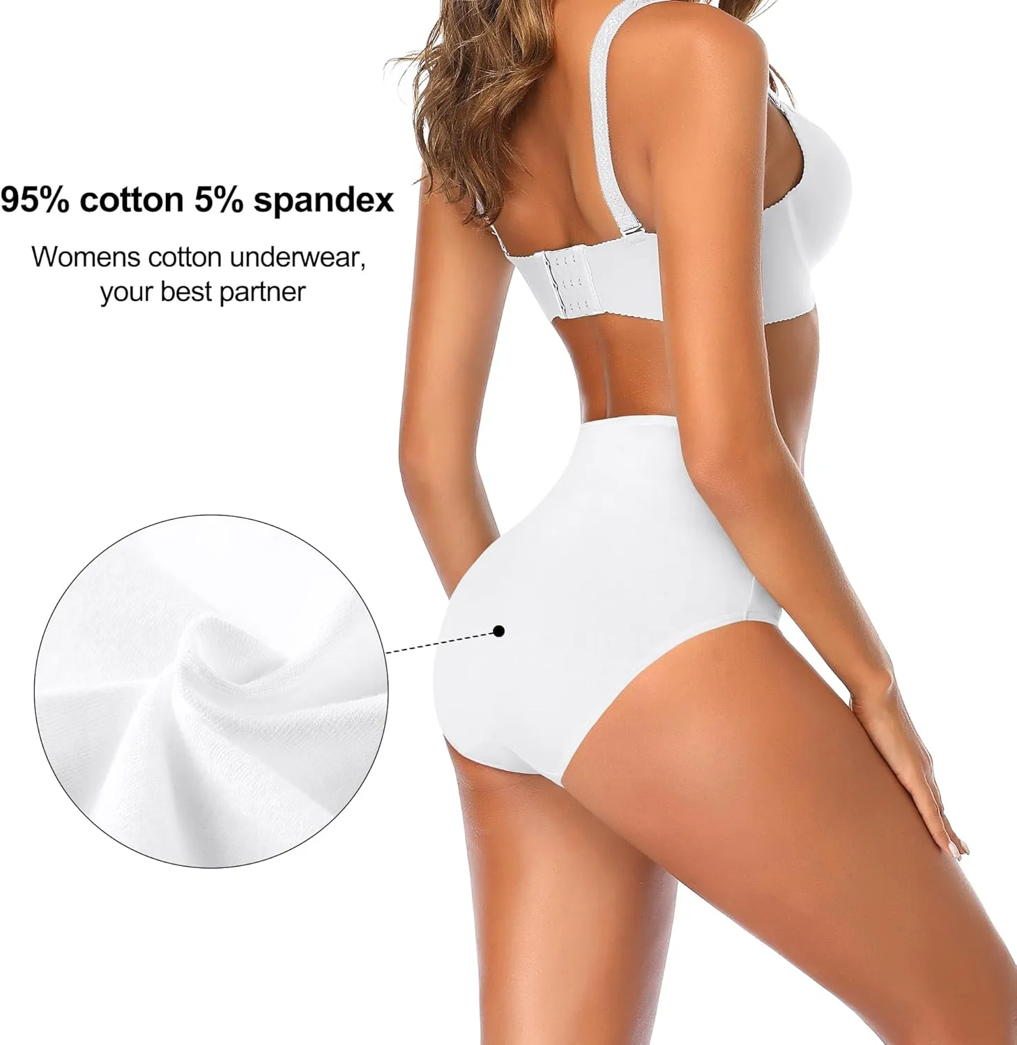 High Waisted Postpartum Underwear Womens Cotton Underwear Soft Breathable Full Coverage Stretch Panties Multipack