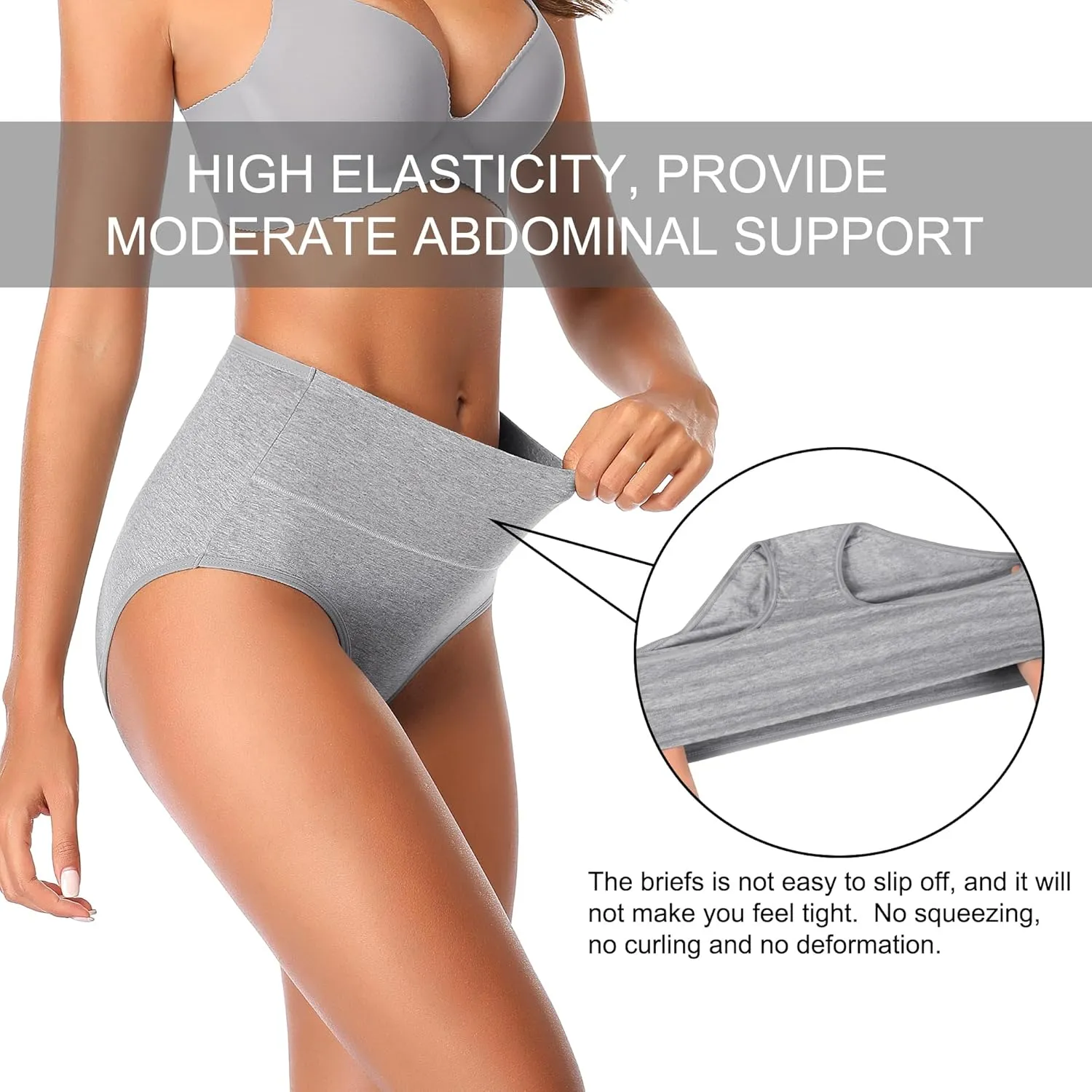 High Waisted Postpartum Underwear Womens Cotton Underwear Soft Breathable Full Coverage Stretch Panties Multipack