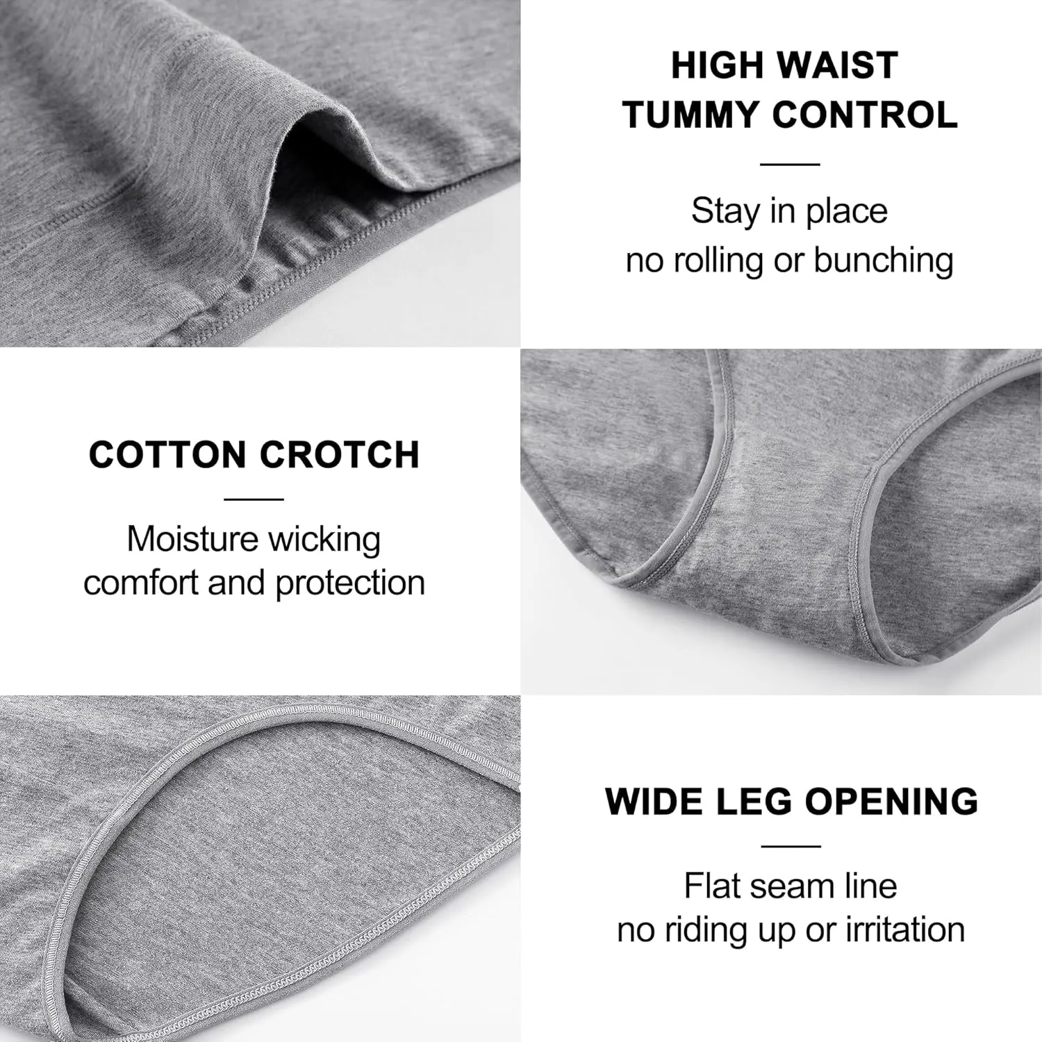 High Waisted Postpartum Underwear Womens Cotton Underwear Soft Breathable Full Coverage Stretch Panties Multipack