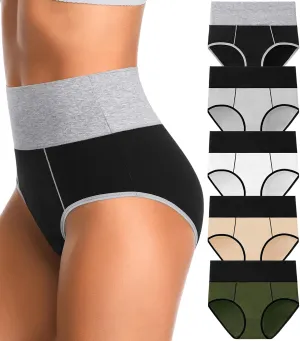 High Waisted Postpartum Underwear Womens Cotton Underwear Soft Breathable Full Coverage Stretch Panties Multipack