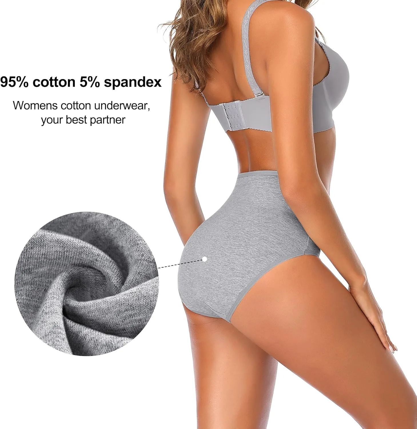 High Waisted Postpartum Underwear Womens Cotton Underwear Soft Breathable Full Coverage Stretch Panties Multipack
