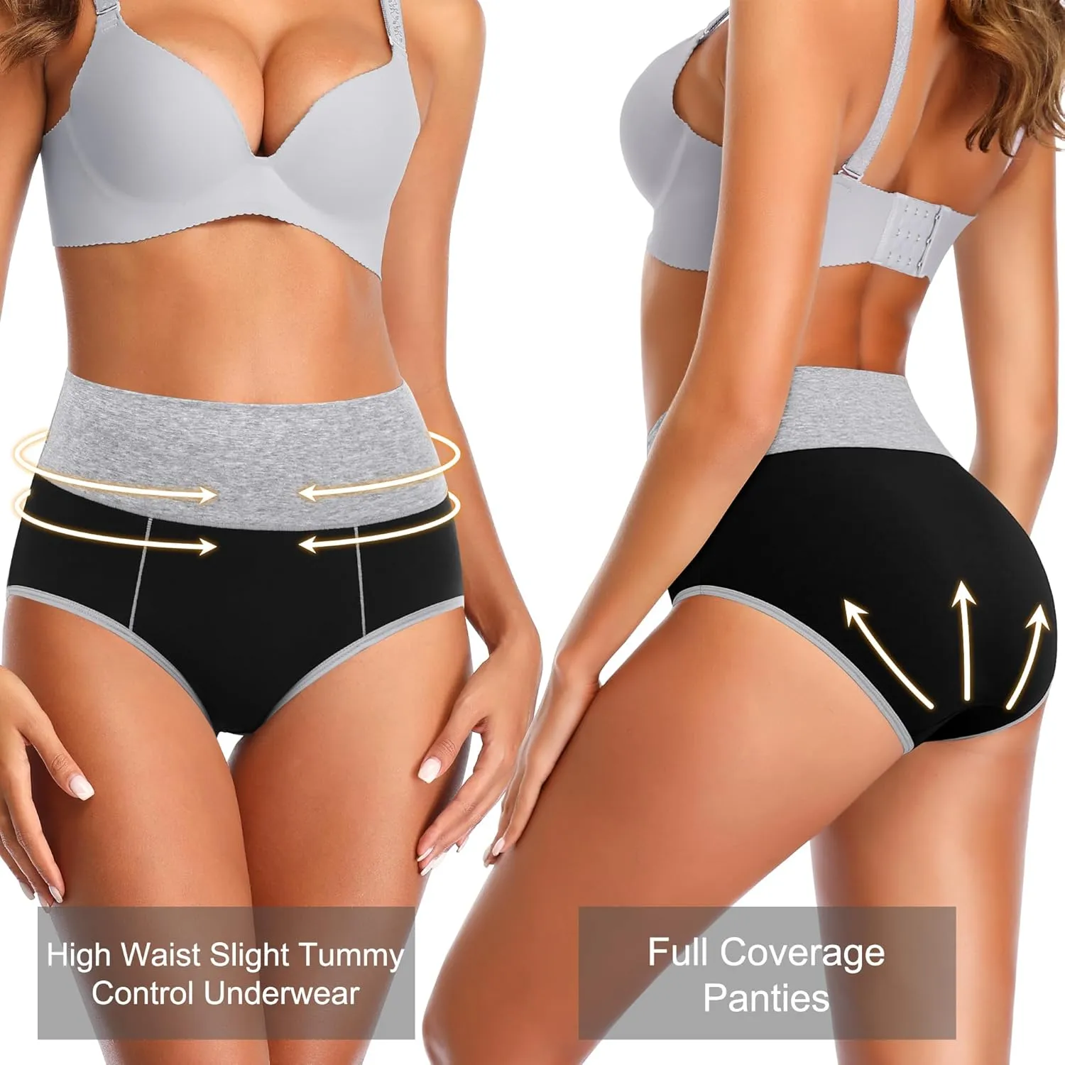 High Waisted Postpartum Underwear Womens Cotton Underwear Soft Breathable Full Coverage Stretch Panties Multipack
