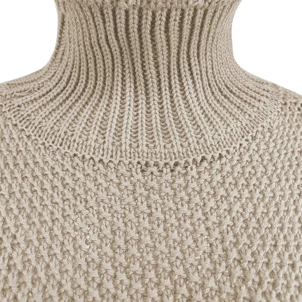 iLH Womens Oversized Sweaters Turtle Neck Solid Color Chunky Pullover Sweaters Fall Winter Cozy Boyfriend Sweaters Loose Fit