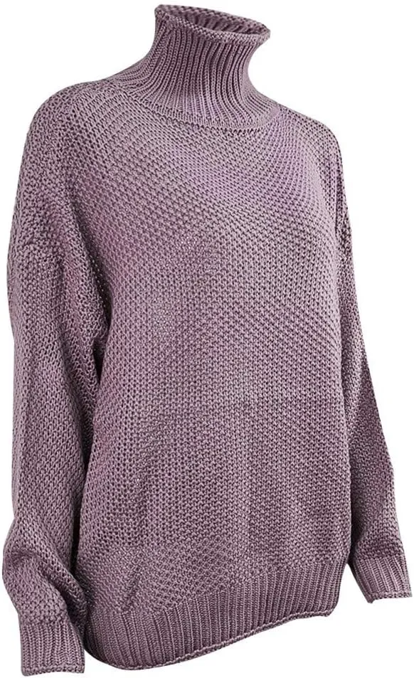 iLH Womens Oversized Sweaters Turtle Neck Solid Color Chunky Pullover Sweaters Fall Winter Cozy Boyfriend Sweaters Loose Fit