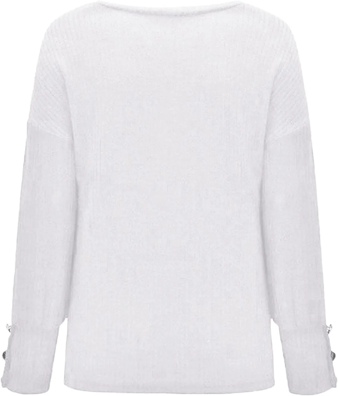 iLH Womens Vinatge Sweaters Gigot Sleeve Button Crewneck Pullover Sweaters for Women Fall Winter Leisure Elegant Sweaters