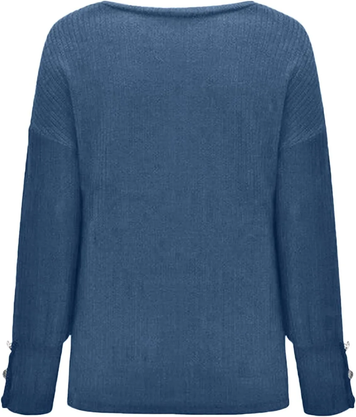 iLH Womens Vinatge Sweaters Gigot Sleeve Button Crewneck Pullover Sweaters for Women Fall Winter Leisure Elegant Sweaters