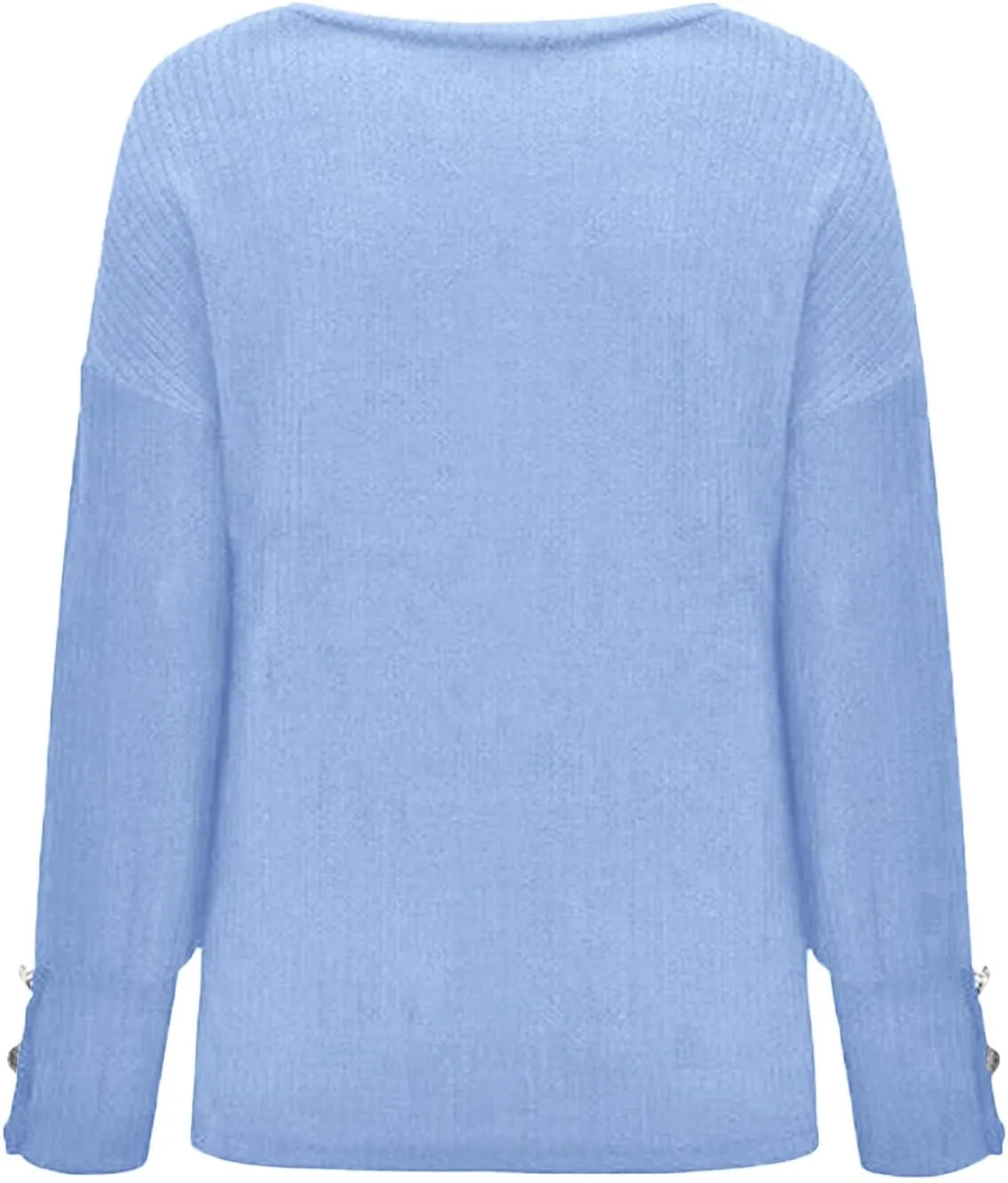 iLH Womens Vinatge Sweaters Gigot Sleeve Button Crewneck Pullover Sweaters for Women Fall Winter Leisure Elegant Sweaters