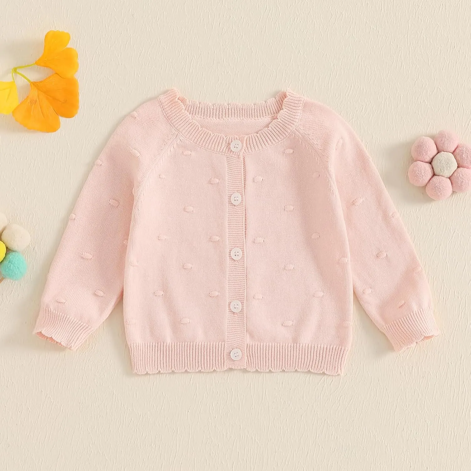Infant Baby Girl Cardigan Sweater Long Sleeve Button Up Knit Sweatshirt Jacket Toddler Baby Girl Fall Outfits