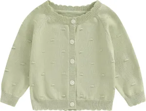 Infant Baby Girl Cardigan Sweater Long Sleeve Button Up Knit Sweatshirt Jacket Toddler Baby Girl Fall Outfits