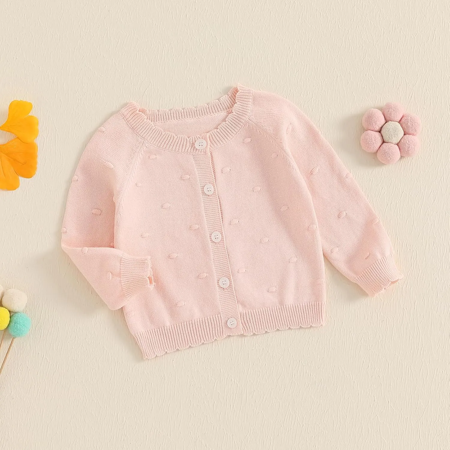 Infant Baby Girl Cardigan Sweater Long Sleeve Button Up Knit Sweatshirt Jacket Toddler Baby Girl Fall Outfits