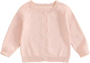 Infant Baby Girl Cardigan Sweater Long Sleeve Button Up Knit Sweatshirt Jacket Toddler Baby Girl Fall Outfits