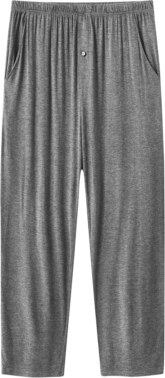 JINSHI Mens Modal Pajama Pants Soft Elastic Waist Mens Comfy Sleep Pants Lounge Pants with Pockets