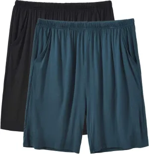 JINSHI Men’s Pajama Shorts Soft Comfortable Lightweight Elastic Drawstring Men Lounge Sleep Shorts with Pockets