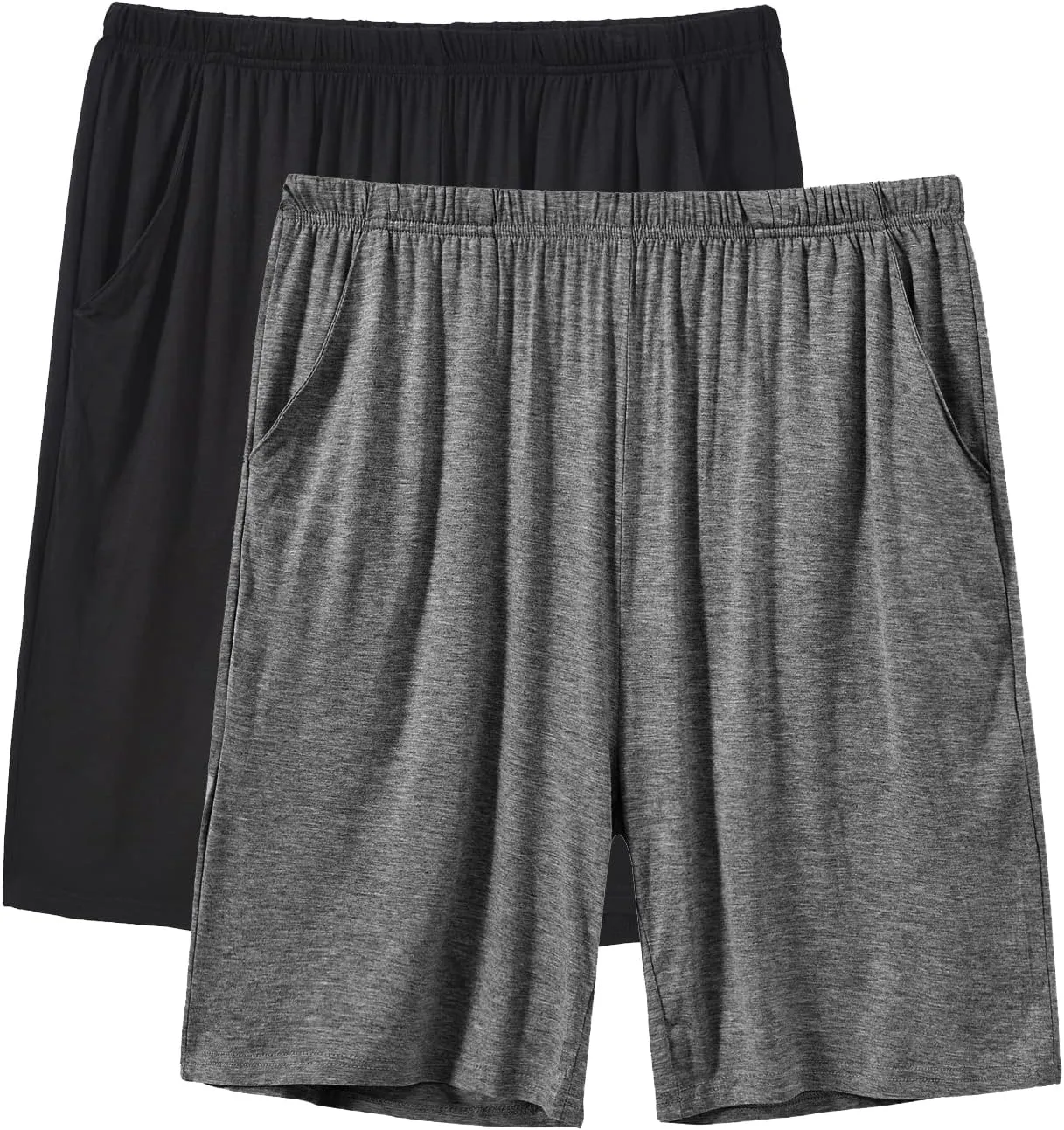 JINSHI Men’s Pajama Shorts Soft Comfortable Lightweight Elastic Drawstring Men Lounge Sleep Shorts with Pockets