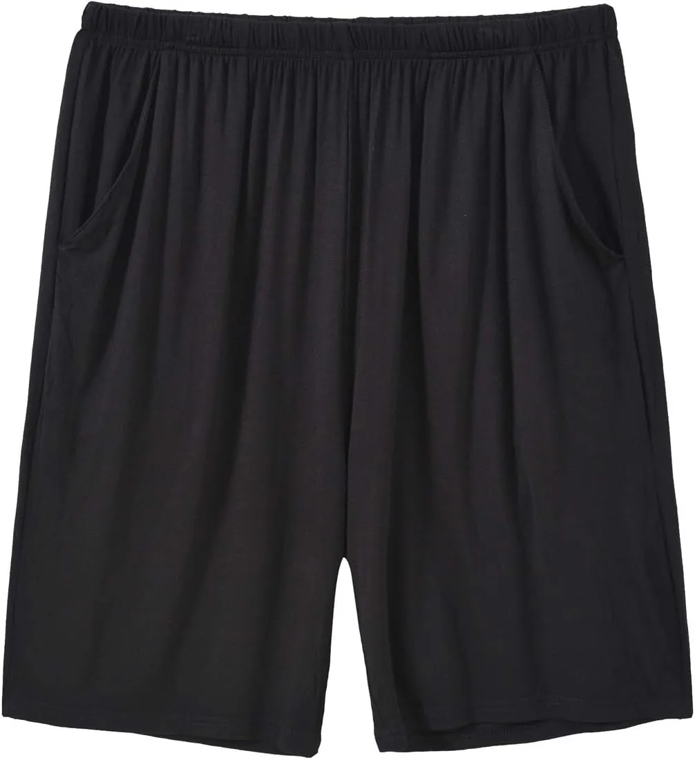 JINSHI Men’s Pajama Shorts Soft Comfortable Lightweight Elastic Drawstring Men Lounge Sleep Shorts with Pockets