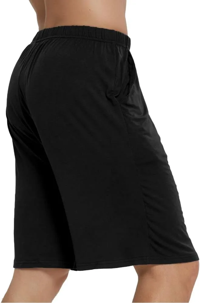 JINSHI Men’s Pajama Shorts Soft Comfortable Lightweight Elastic Drawstring Men Lounge Sleep Shorts with Pockets